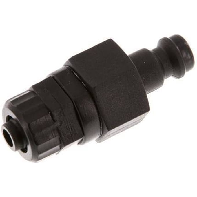 POM DN 5 Koppeling Insteeknippel 6x8 mm opsteekfitting Dubbele afsluiting