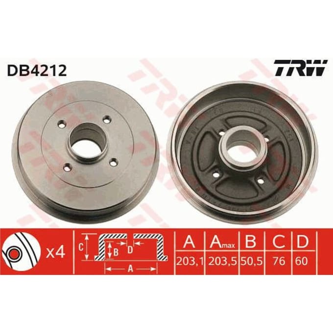 Remtrommel, 1 stuk TRW DB4212