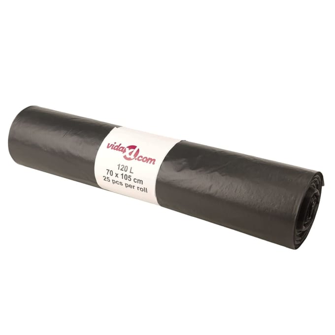 vidaXL Vuilniszakken 250 st 120 l zwart