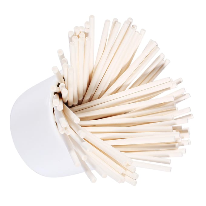 Lot de 100 bâtonnets de sucettes colorés pour bonbons et chocolats, 10 cm, blanc cassé blanc