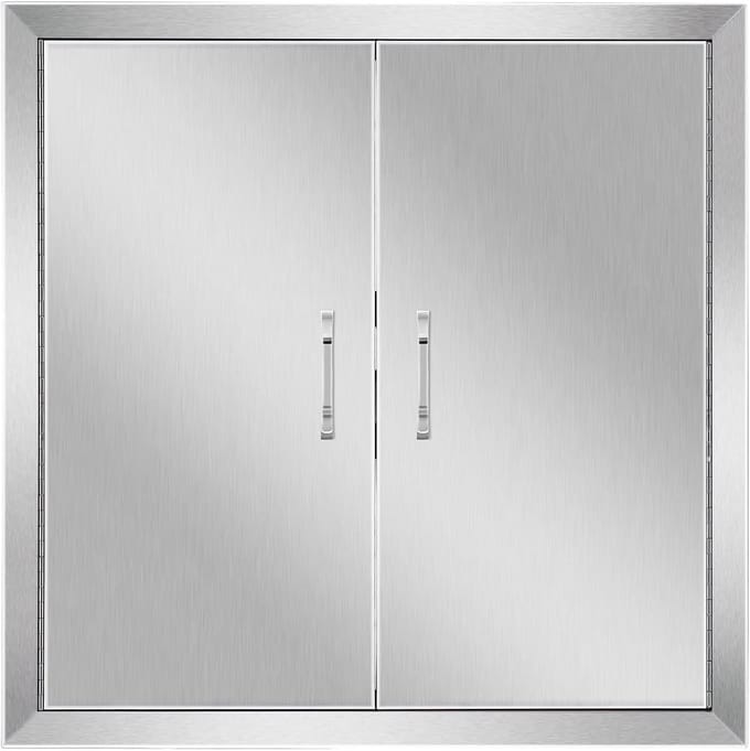 RVS Keukendeur Dubbel voor Buitenkeuken en BBQ Eiland - 61 x 61 cm