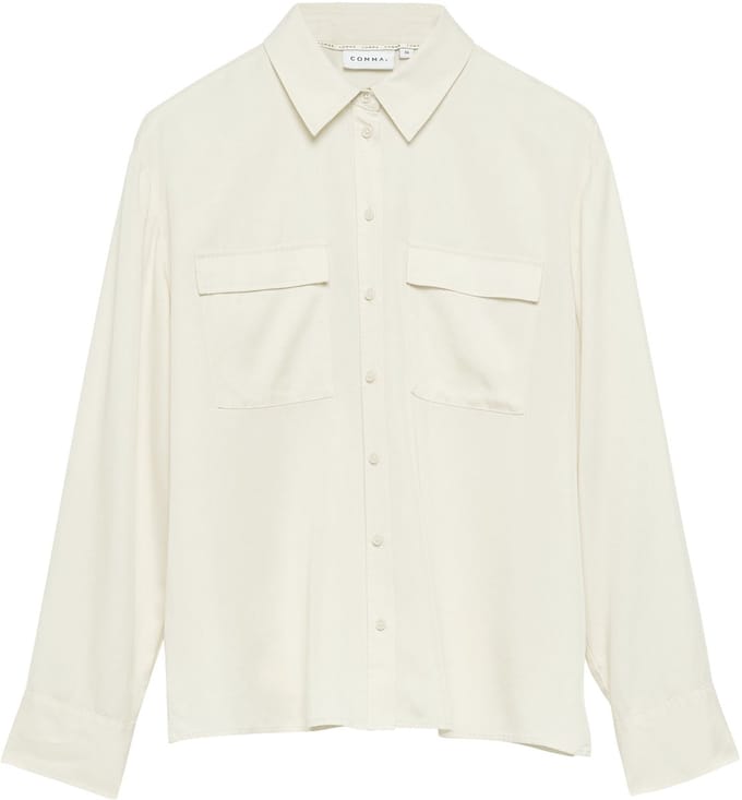 Dames Casual Lyocell Hemd met Opgestikte Zakken COMMA