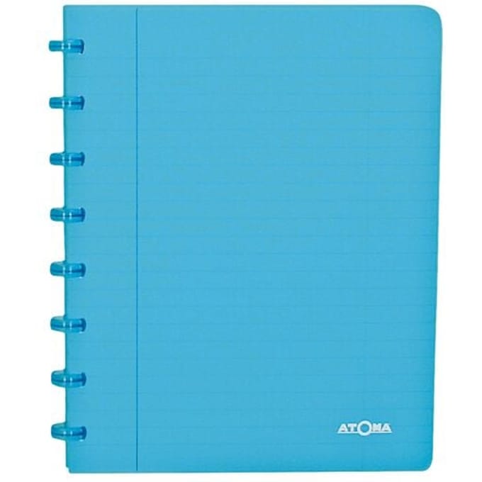 Atoma Trendy schrift, ft A5, 144 bladzijden, geruit 5 mm, transparant turkoois