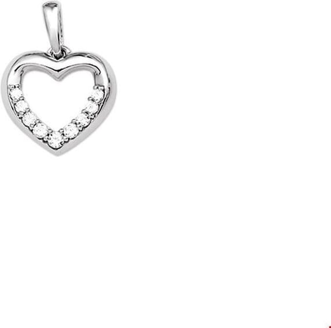 hanger hart zirkonia zilver gerhodineerd