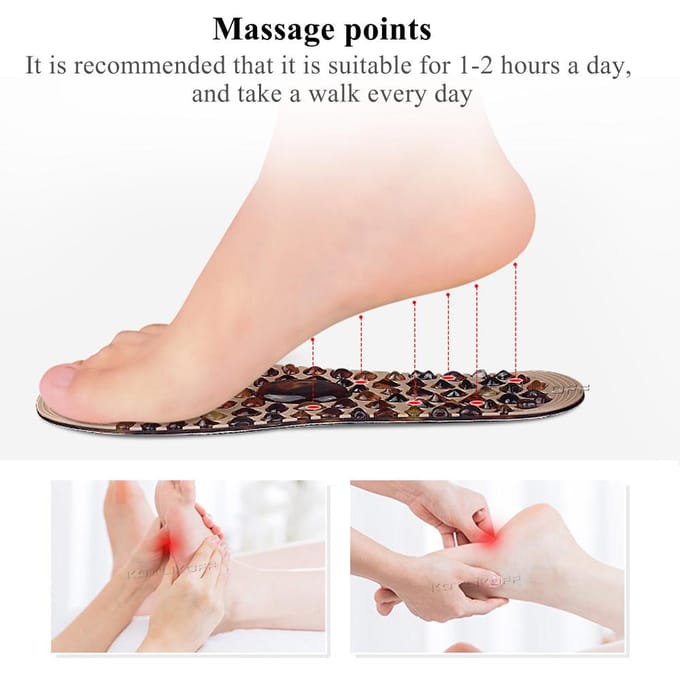 Semelles intérieures de masseur de pieds de coussin de pavé en caoutchouc mou pour des protections de chaussures L beige