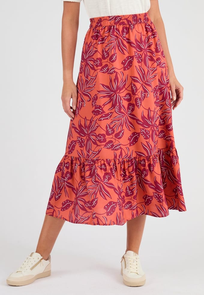 Damart - Climatyl rok van zuivere viscose - Dames - Oranje - 48
