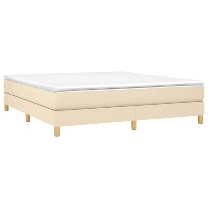 vidaXL - Boxspring - bed - stof - crèmekleurig - 160x200 - cm