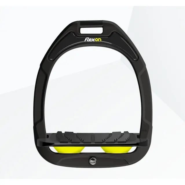 Zwarte/zwart/gouden Grip-inclined stijgbeugels Flex-On Green Composite
