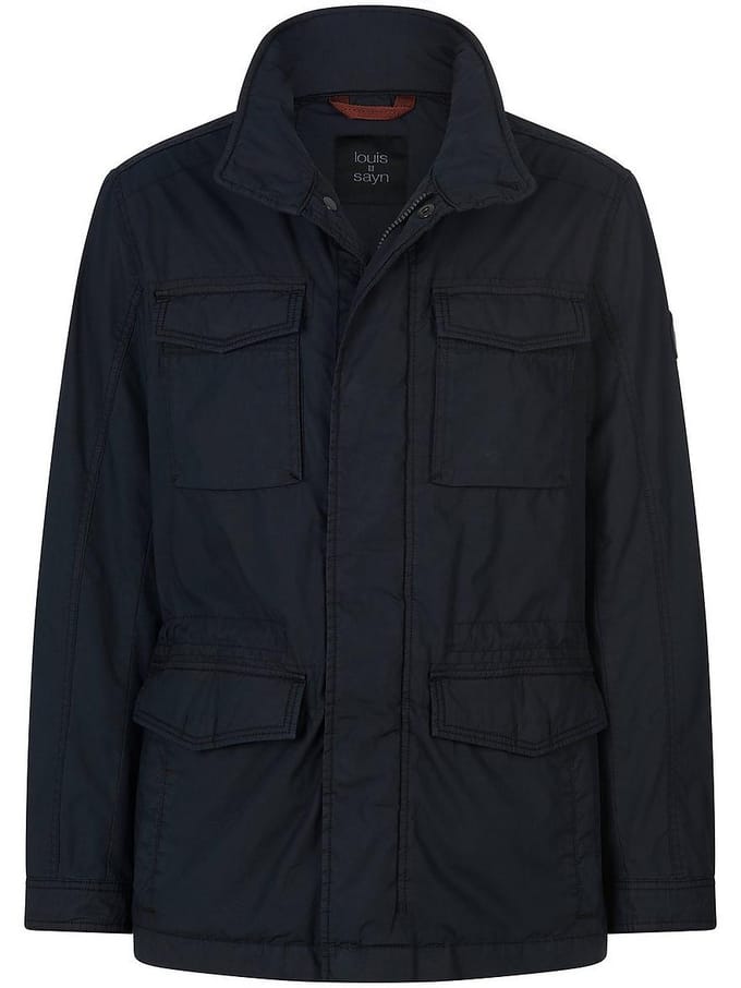 Jas 100% katoen staande kraag Van Louis Sayn blauw