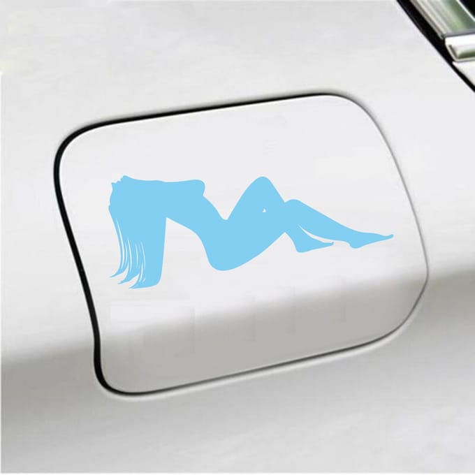 Bumpersticker - Dame - 7,3 X 18 - Licht Blauw