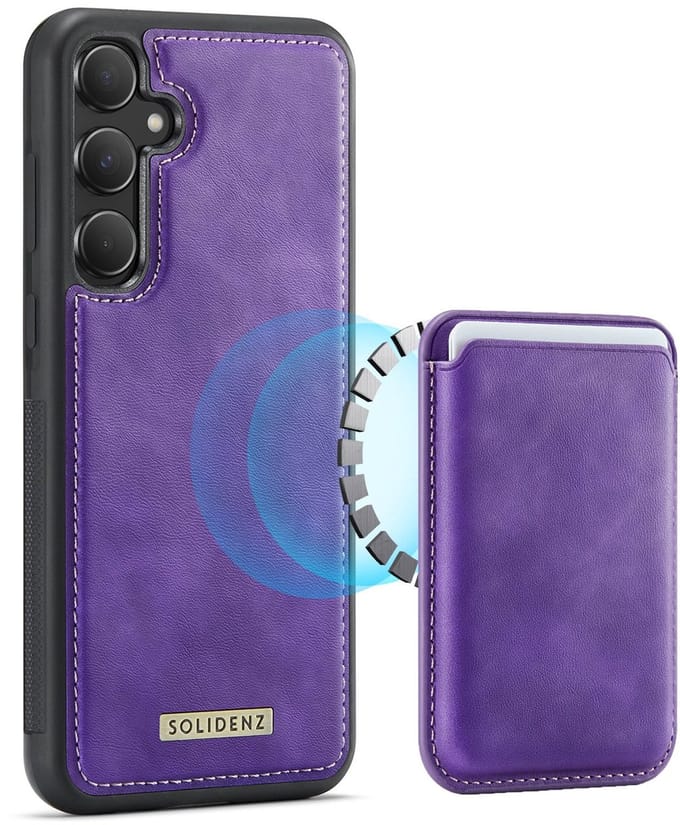 Solidenz Luxe Wallet geschikt voor Samsung Galaxy A36 hoesje - Magnetische Pasjeshouder - Schokbestendig - Paars
