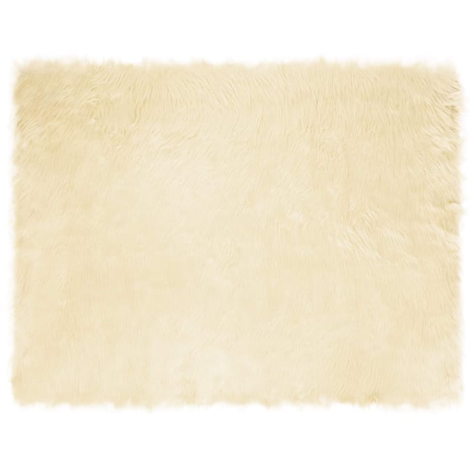 vidaXL - Tapijt - van - imitatie - schapenvacht - TAFALLA - Crèmekleurig - Polyester