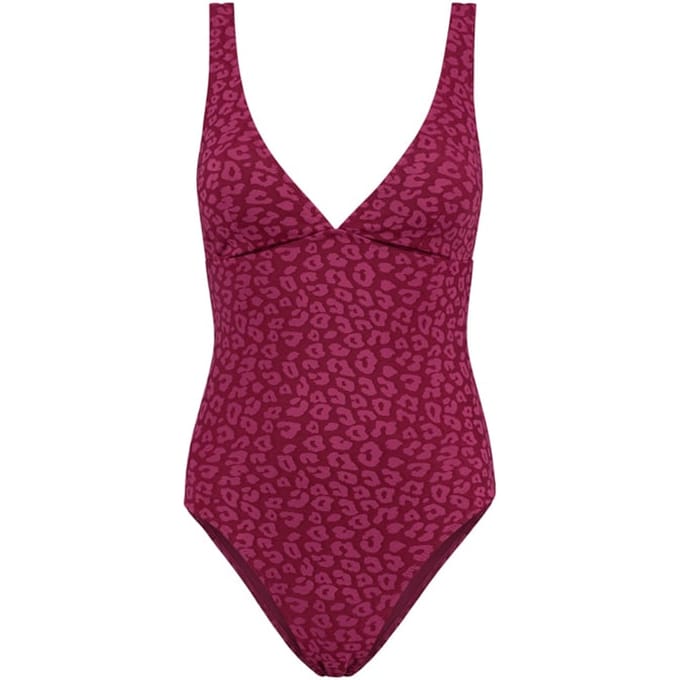 Shiwi Ladies Amy Swimsuit Java Leopard Structure Grapejuice Purple Taglia: 34 | Costumi Interi Outlet | Donna | Viola