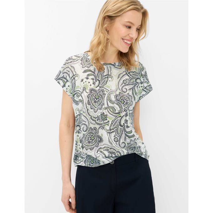 Brax Dames Shirt  Style CAELEN S soft ecru, crèmewit, maat 48
