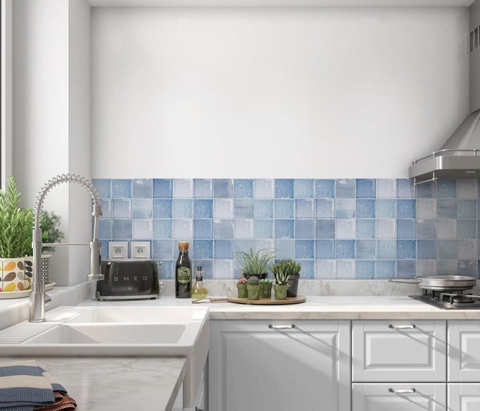 Antieke Tegel Achterwand - Polo Blue