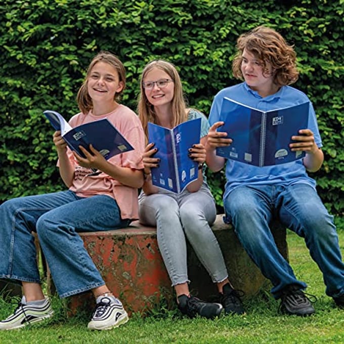 Notitieblok A4, Geruit met Dubbele Rand, 80 Vellen, Donkerblauw