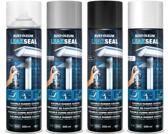 Rust-Oleum LeakSeal Lekstop - Spuitbus - Transparant - 500ml - Waterdicht - Flexibele Afdichting