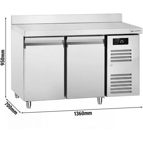 GGM Gastro Kühltisch ECO - 1360x700mm - mit 2 Türen - mit Aufkantung & modernem Display