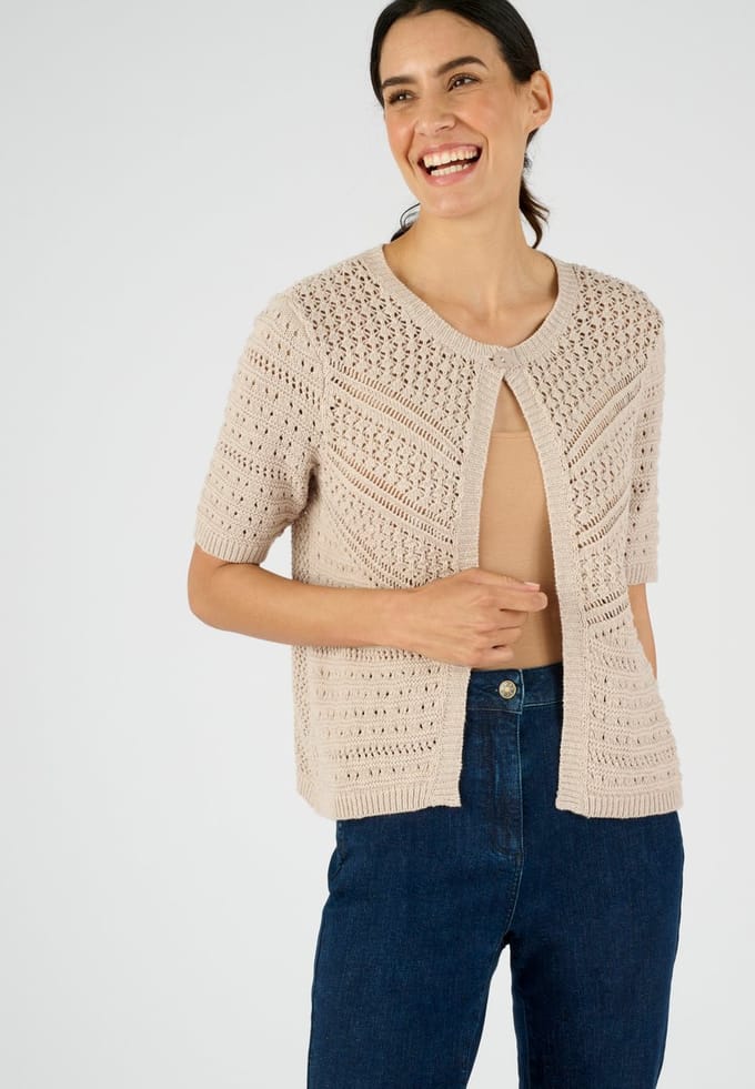 Damart - Bolerovest van sierlijk tricot - Grijs - M