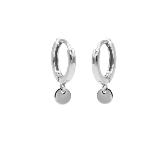 Karma hinged hoops symbool mini disc zilver M1970HIN