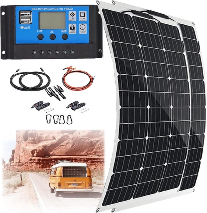 Flexibel Zonnepaneel - Draagbare Energie - Off-grid Opladen - Hoge Efficiëntie - 300W - Zwart