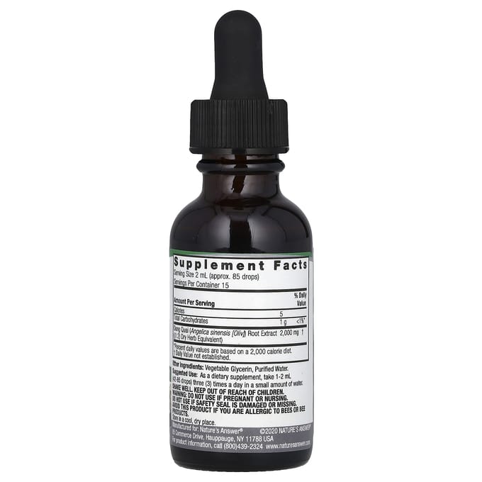 Nature'S Answer, Engelwortel, Vloeibaar Extract, Alcoholvrij, 2.000Mg, 30Ml(1 fl oz)