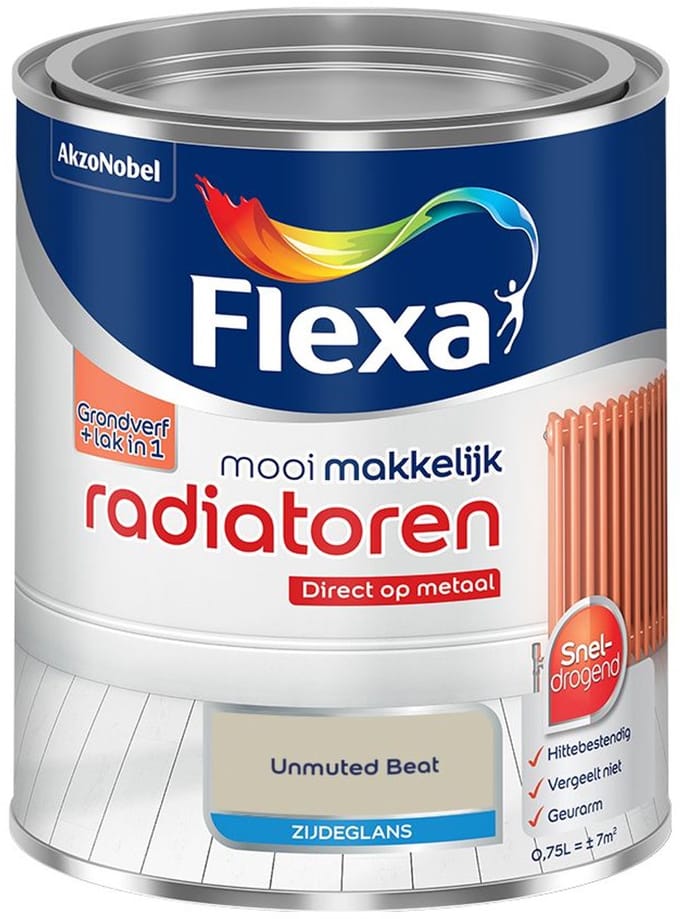 Flexa - Mooi Makkelijk Radiatoren Zijdeglans - Unmuted Beat - Mengverf - 750 Ml