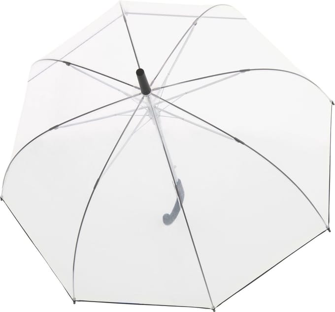 Doppler Fiber Nizza Long AC Stok paraplu 88 cm - 101cm Diameter - transparent