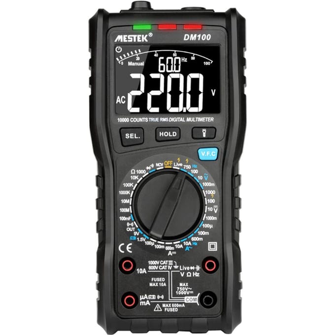 MESTEK 10000 Counts True RMS Multifunctionele Digitale Multimeter Meet zwart
