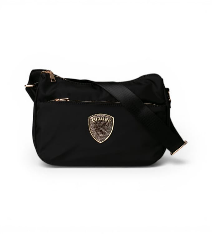 Blauer Nylon schoudertas