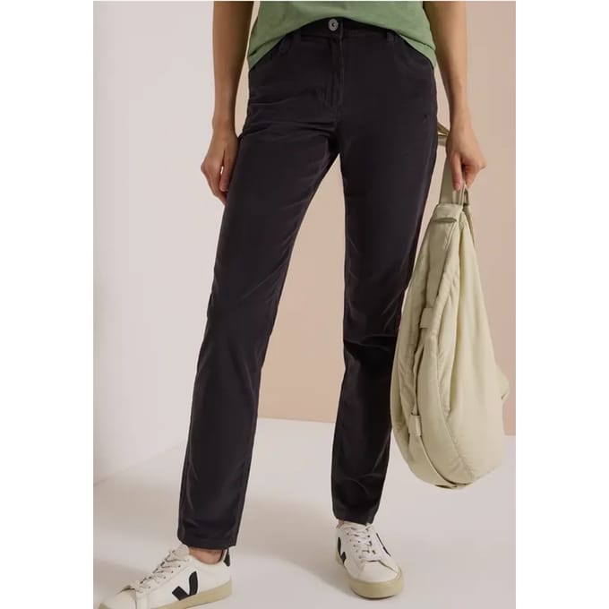 Mid Waist Broek met middelhoge taille en smalle pijpen in Slim Fit