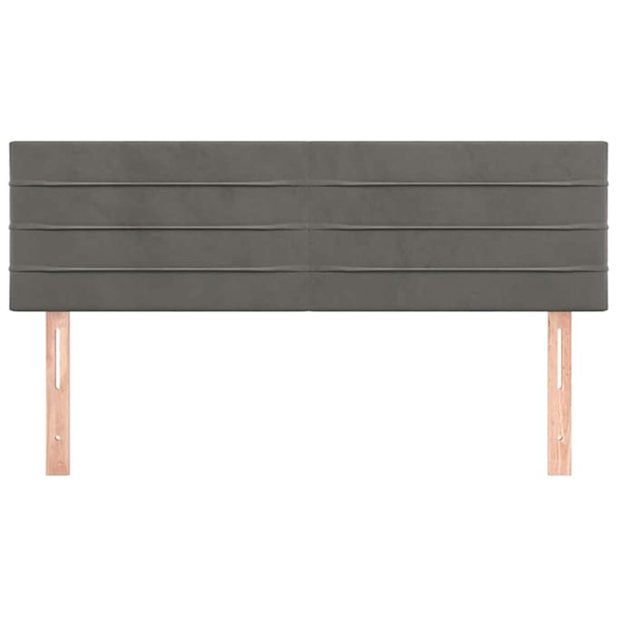 vidaXL - Hoofdborden - 144x5x78/88 - cm - fluweel - donkergrijs
