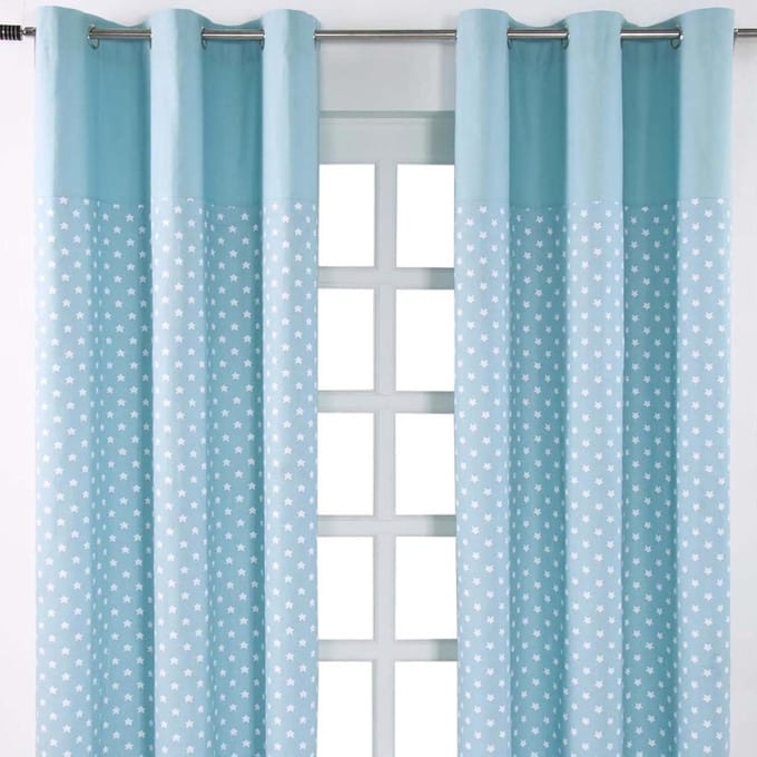 Homescapes gordijnen sterren blauw set van 2 182 x 137 cm