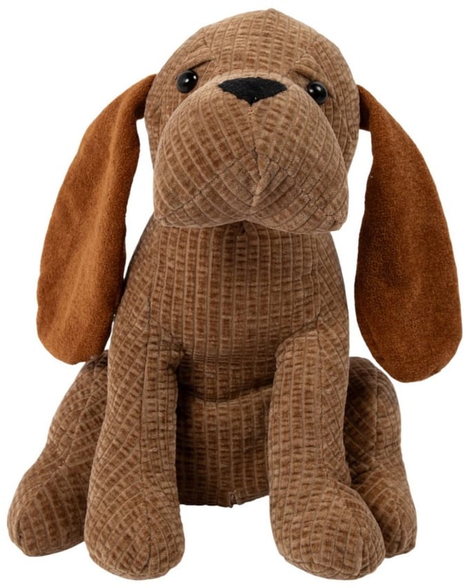 Deurstopper hond quilted bruin 20x17x27cm