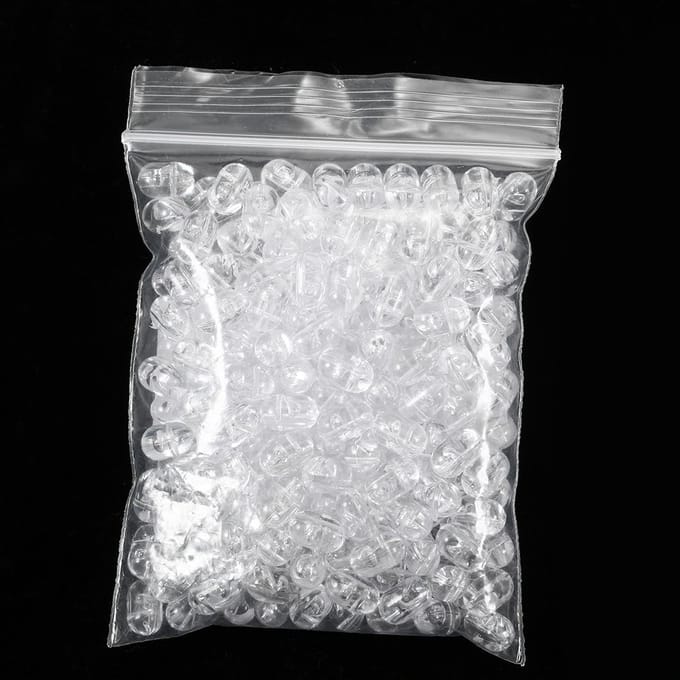 100/200PCS Viskralen Transparante Dubbele Kruisgatkralen Harde Heldere Kralen Sets Vislokmiddelen 100pcs,Small