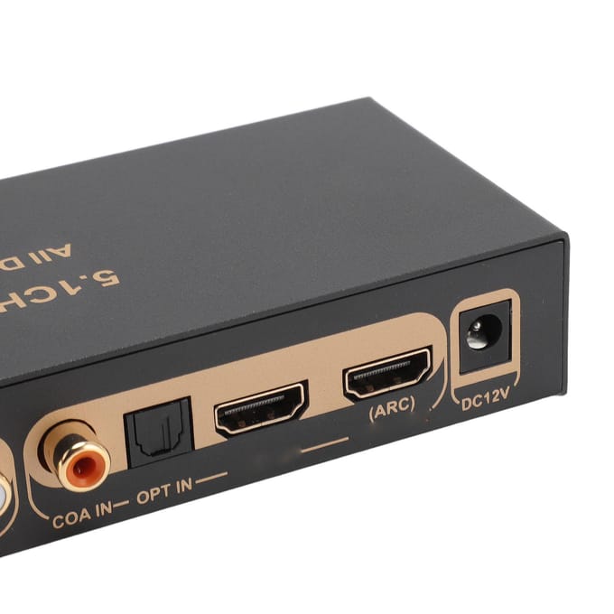 5.1-kanaals geluidsdecoder 192 kHz 24 bit HD Multimedia Interface 4K ARC Optische vezel Coaxiaal Analoog EU Plug gray