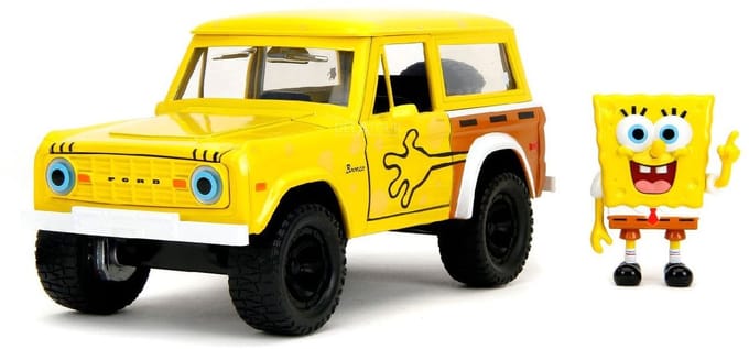 Ford Bronco 1973 & Spongebob Squarepants Figurine Jada 1:24