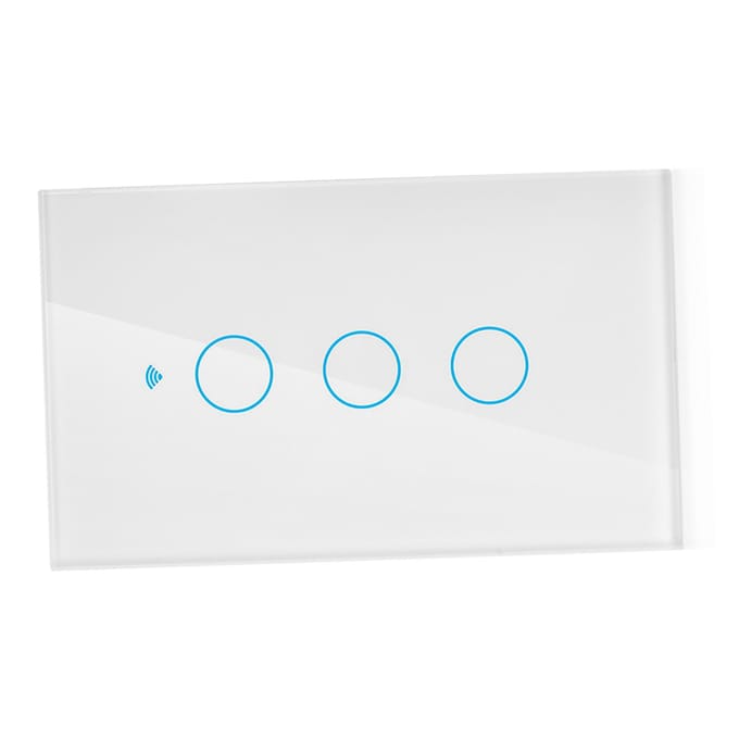 WiFi Touchscreen Schakelaar Enkele Cirkel voor Alexa voor Google 3?Weg AC  (Wit ) wit