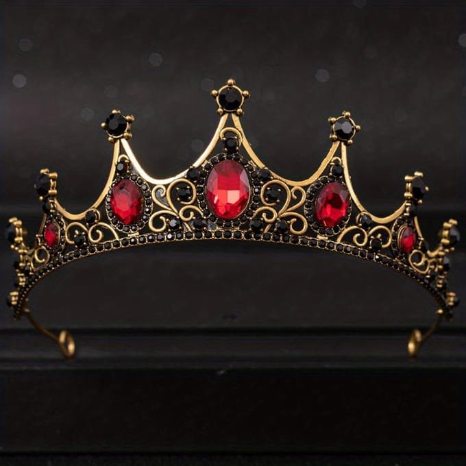 Strass Kroon Hoofdband Bruiloft Bruid Prinses Koningin Haar Tiara rood