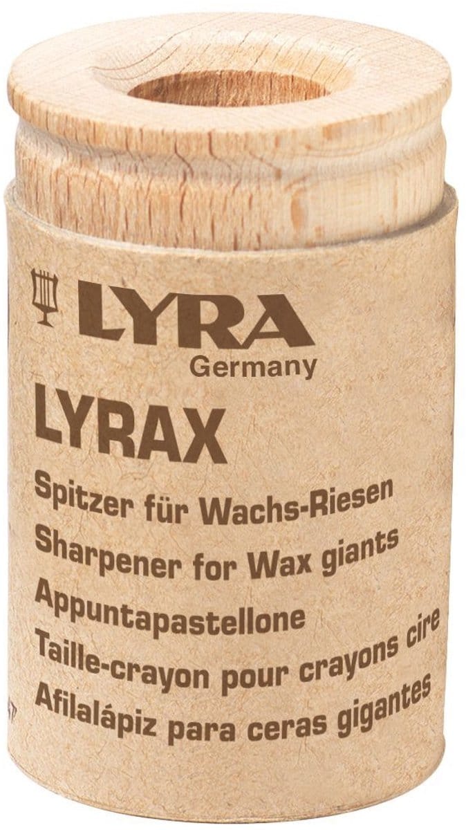 Lyra puntenslijper wasstiftjes hout bruin - slijper voor waskrijtjes.