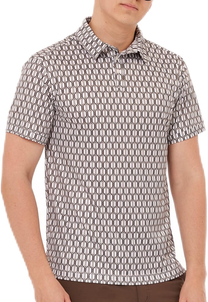 Func Factory mannen Polo Brown print maat S