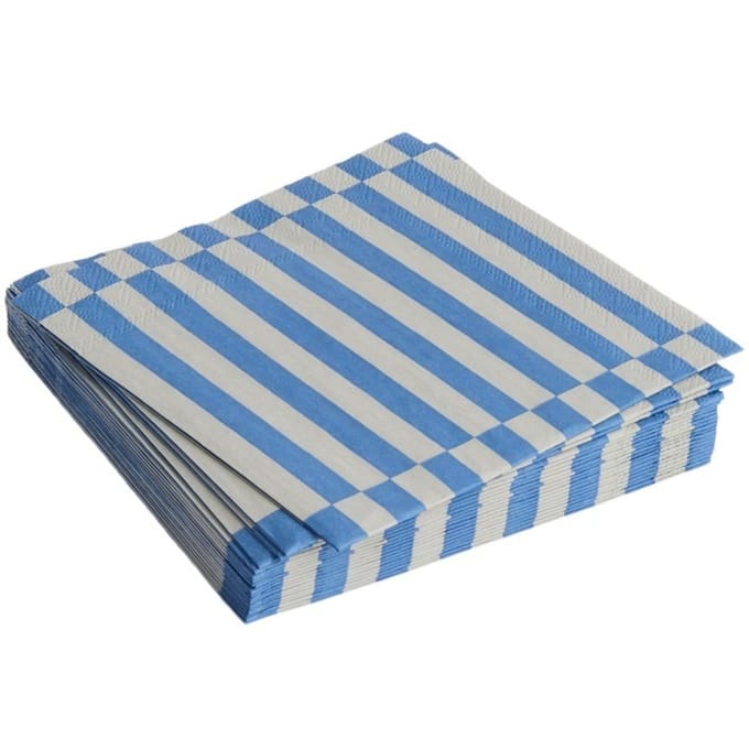 HAY Patroonverpakking van 20 servetten - grey and blue pillar stripe - Lunch