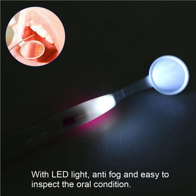 Professionele Tandarts Tandinspectie Mondspiegel Tandverzorgingstool Met LED-licht Oranje rood