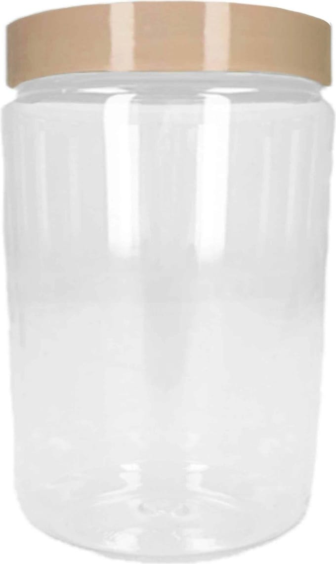 PlasticForte Voorraadpot/bewaarpot - 1.25L - kunststof - beige - B10 x H20 cm