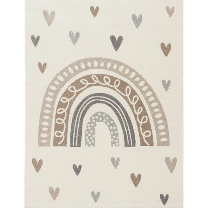 Kindertapijt Ninique beige 133 cm vierkant
