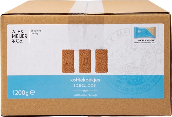 Alex Meijer -  Koffiekoekjes - 200 Stuks - Grootverpakking