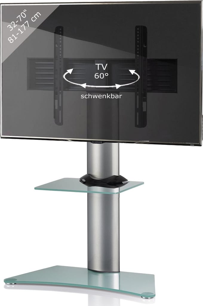Universele TV VESA standaard Televisierek aluminium glazen tussenplank