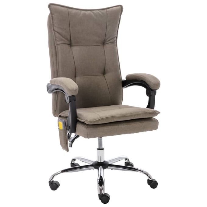 vidaXL - Kantoormassagestoel - stof - taupe