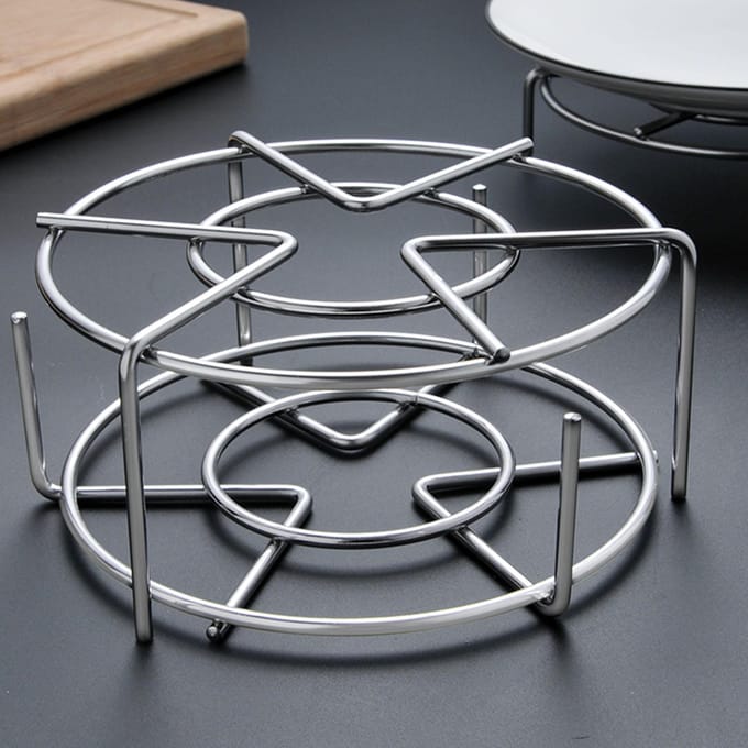 Grille de cuisson à la vapeur ronde en acier inoxydable pour autocuiseur gray