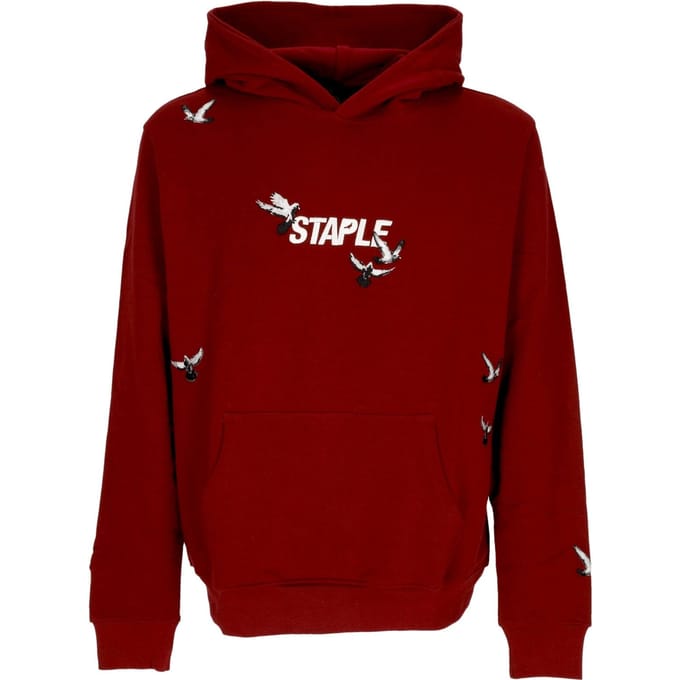 Lichtgewicht herensweatshirt met capuchon en Flock-logo bordeauxrood